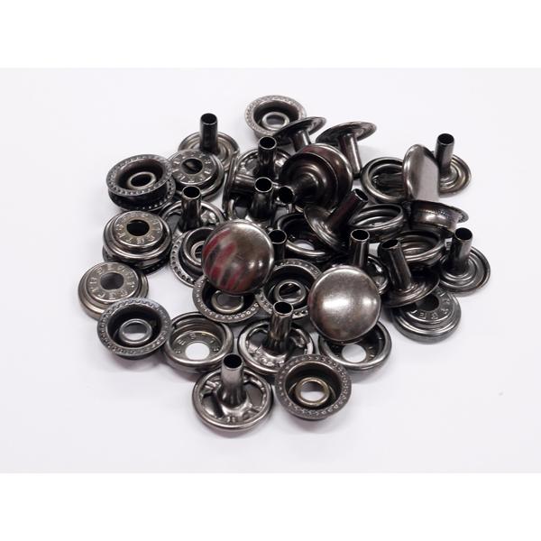 ジャンパーホック 大 足長 黒ニッケル φ15mm｜足の長さ10mm 10ヶ