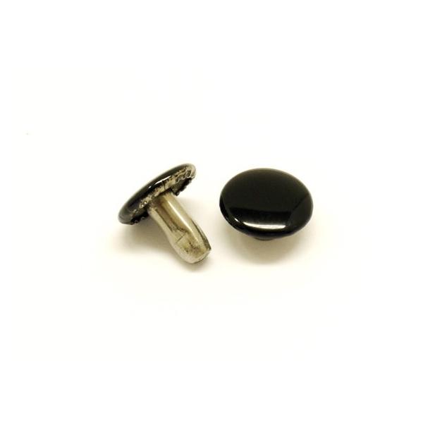 【箱売り】両面カシメ 中 黒 φ9mm｜足の長さ8mm 1000ヶ【送料無料】 [ぱれっと]  レザークラフトまとめ買い（業販） 中カシメ