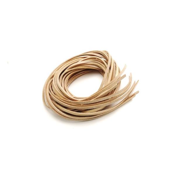 【10本パック】サドルレース ナチュラル 5mm巾×180cm 2.0mm厚 10本入【メール便対応】 [レザークラフトぱれっと]  レザークラフト革