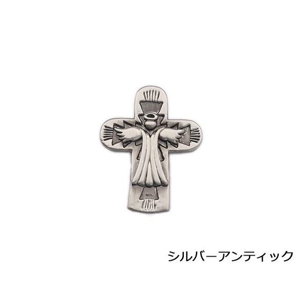 アンティークコンチョ エンジェルクロス シルバーアンティック 32mm