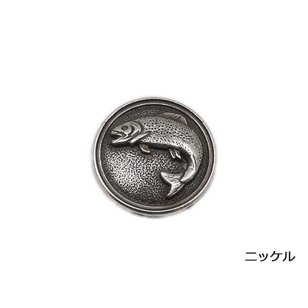 アニマルコンチョ トラウト ニッケル φ28mm 1ヶ ネジ式（タイプE