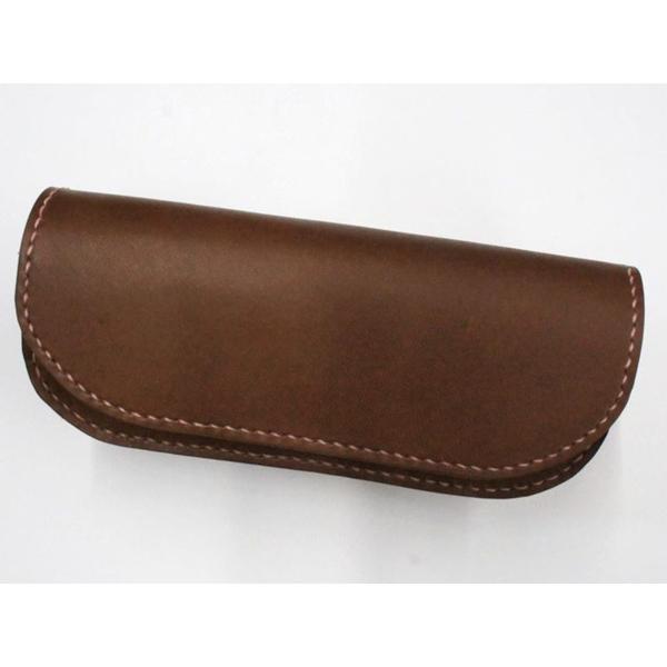 型紙】通しマチのメガネケース 約7×16×5cm【メール便対応】 [レザー