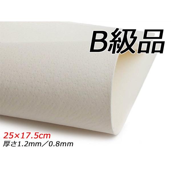 B級切り革】純白ピッグ 白 25×17.5cm 1.2mm/0.8mm 1枚【メール便対応
