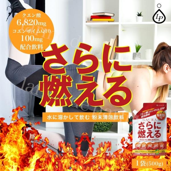 【2袋】さらに燃える GAURA （1袋500g入り）クエン酸 レモン風味 公認店】 ガウラ さらに燃える 500g クエン酸 6820mg