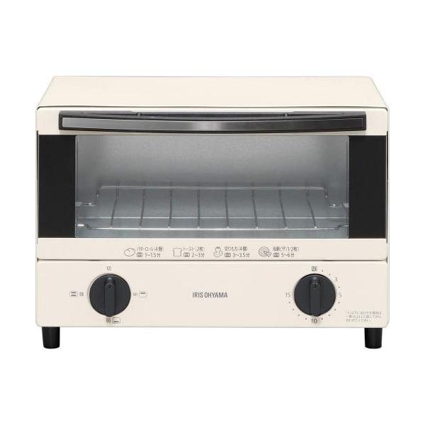 アイリスオーヤマ オーブントースター トースト 2枚 温度調節機能 トレー付 ホワイト EOT012W