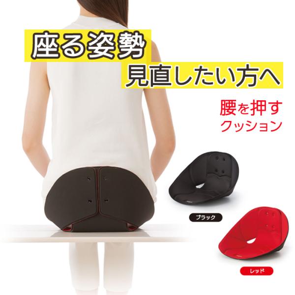 座る力で腰を押す！長時間座っても腰がラク！「テコの原理」を応用し自然な背骨のS字をキープ！・座るだけで、テコの原理を応用して腰を押し骨盤を起こす。背筋を自然なS字曲線に！・正しい姿勢で長時間でも腰が楽！！・大臀筋を横からアプローチ！・お尻を...