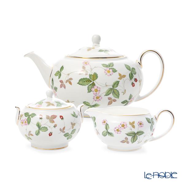 ウェッジウッド(Wedgwood) ワイルドストロベリー 3点セット(ティーポット、シュガーボックス、クリーマー)