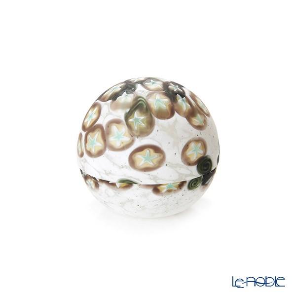 津軽びいどろ 大川薫工房 香合 ブラック／ホワイト OK16-3073