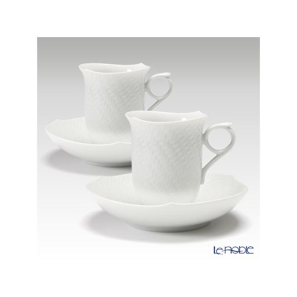 波の戯れホワイト コーヒーカップソーサー ペア