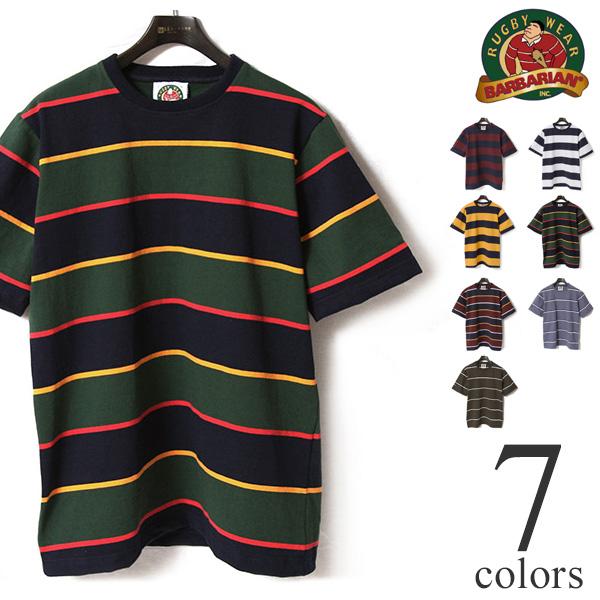 バーバリアン Tシャツ ライトウェイトクルーネック半袖tシャツ ラガーシャツ Barbarian ボーダー Barbarian Crewneck S レアトレア 通販 Yahoo ショッピング