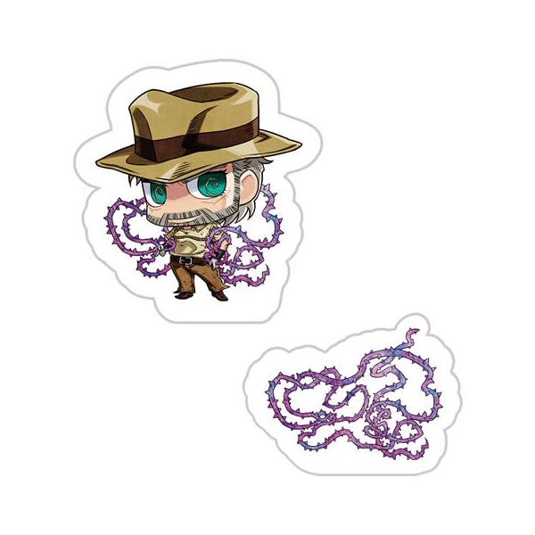 ジョジョの奇妙な冒険　ジョセフ・ジョースター＆ハーミットパープル　キーホルダー ジョジョの奇妙な冒険 ジョセフ・ジョースター＆ハーミット