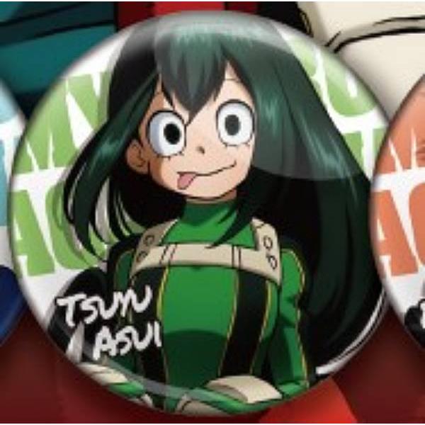 蛙吹梅雨】僕のヒーローアカデミア ポートレート缶バッジ : トレカ