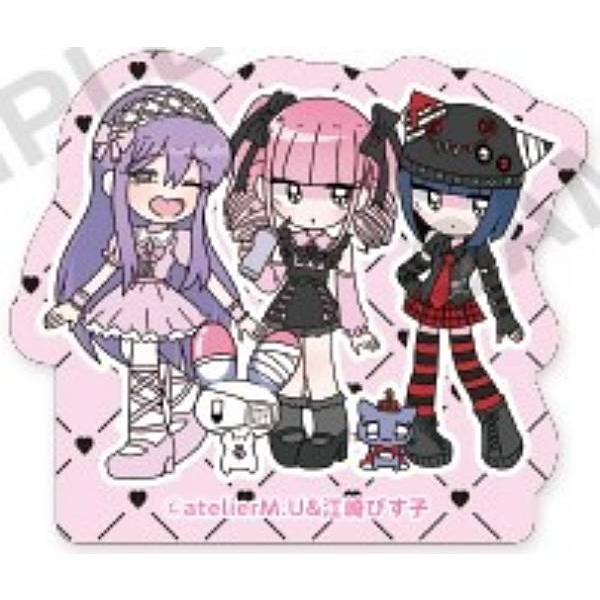 集合D(ステッカー)】メンヘラチャン きらりん缶バッジ&ステッカー