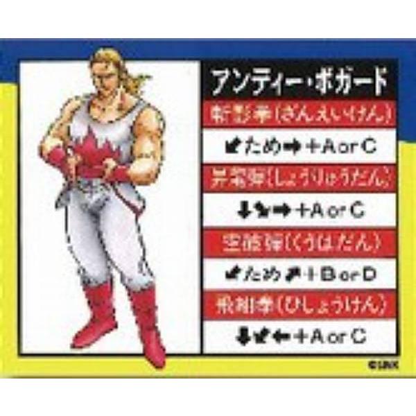 アンディー・ボガード】餓狼伝説SPECIAL 技表マグネット : トレカ
