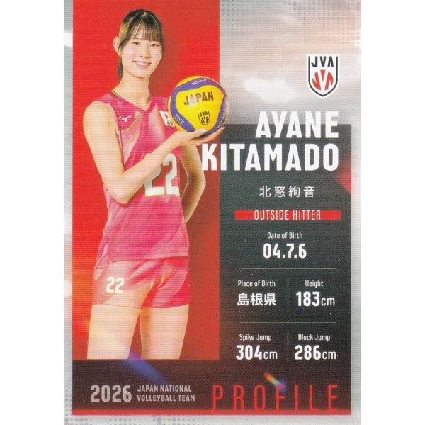 【RG69 北窓絢音 (レギュラーカード)】 バレーボール女子日本代表2026 トレーディングカード