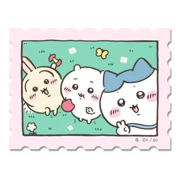 ハチワレ＆ちいかわ＆うさぎ (切手風) 】 ちいかわ ダイカット