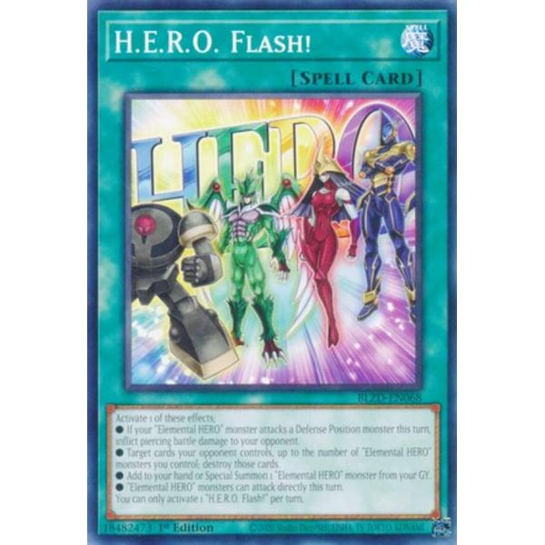 遊戯王 BLZD-EN068 H・E・R・O フラッシュ！ (英語版 1st Edition 