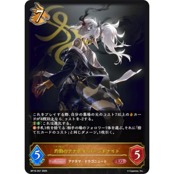 灼熱のアナテマ・バーンドナイト 進化後 各2枚 SL シャドウバースエボルヴ シャドウバースエボルヴ 灼熱のアナテマ・バーンドナイトLG 進化後2枚