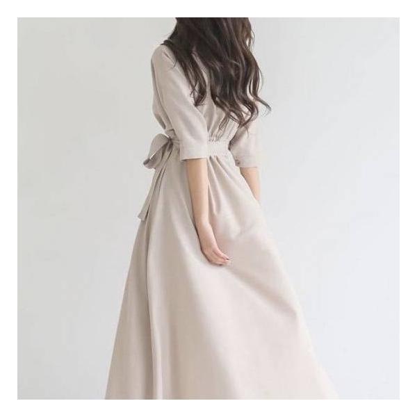 ロングワンピース カシュクールワンピース レディース 代 30代 40代 50代 秋 冬 ミモレ丈 きれいめ 7分袖 おしゃれ 大きいサイズ 無地 上品 ウエストマーク Buyee Buyee Japanese Proxy Service Buy From Japan Bot Online