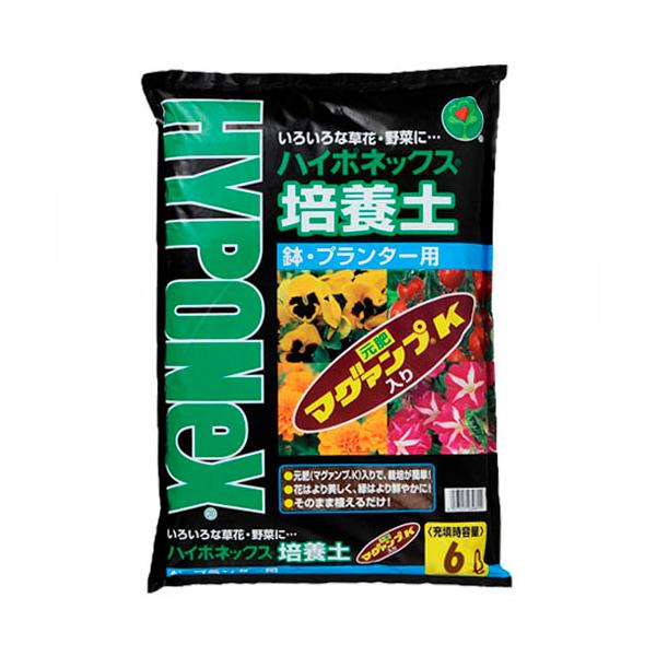 他サイト： ハイポネックス用土 鉢・プランター用 6L 培養土 マグァンプK配合 ph調整済 適度な重量感 排水性・通気性・保水性・保肥性 【8個まで購入可】の商品画像
