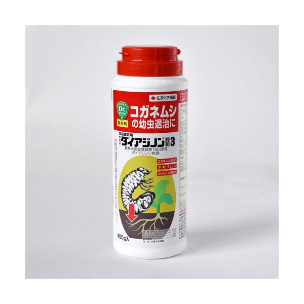 他サイト： 住友化学園芸 ダイアジノン粒剤3 400g 殺虫剤 コガネムシ幼虫 土中の商品画像