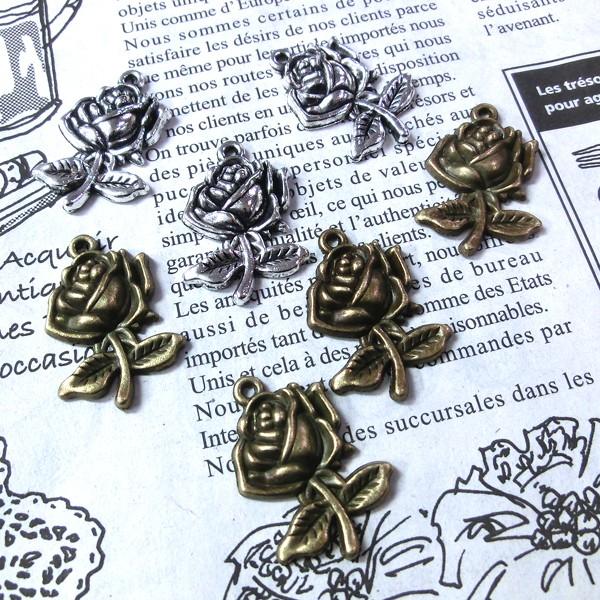 1 薔薇 ローズ バラ チャーム パーツ ハンドメイド アクセサリー