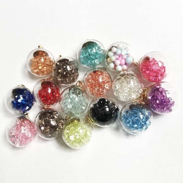 ガラスボールチャーム ビーズ パーツ ハンドメイド アクセサリー