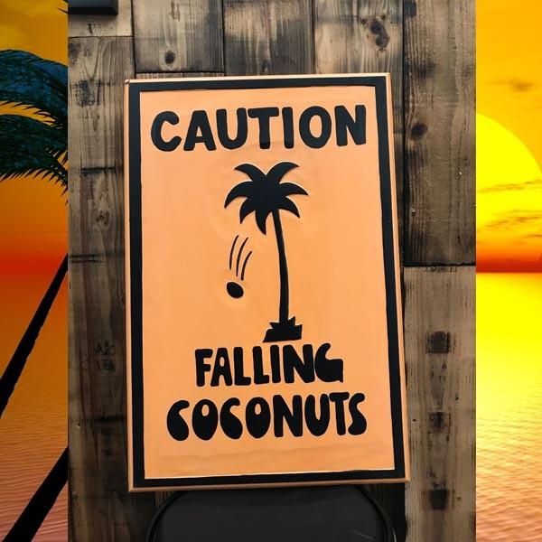 Caution Falling Coconuts フライングココナッツ 木製看板 ハワイ 看板 ヤシ Leamalabar10 Leamalapua 通販 Yahoo ショッピング