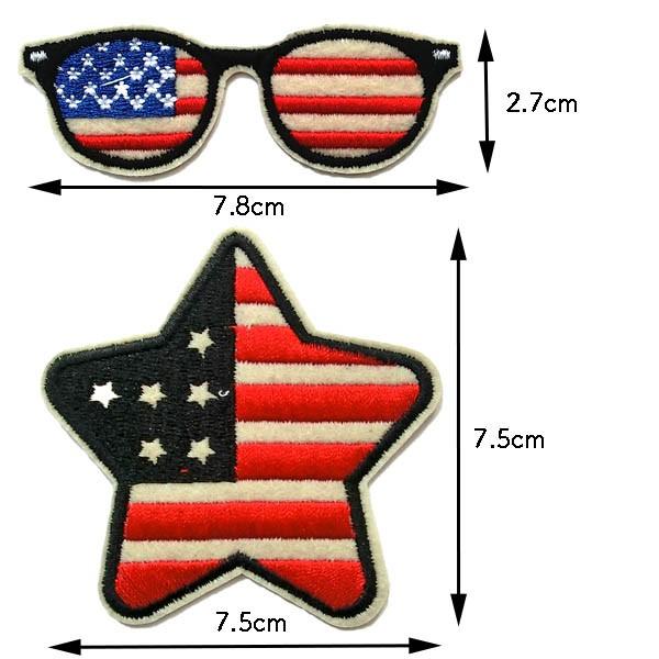 星条旗シリーズ メガネ スター 星 ワッペン 刺繍 アップリケ ミシン手芸 アメリカ 国旗 Leamalawa Leamalapua 通販 Yahoo ショッピング