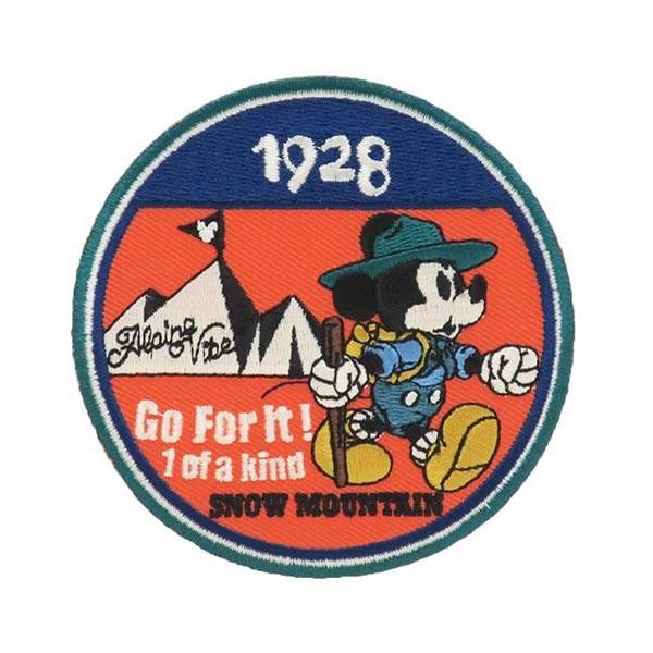 ミッキーマウス Go For It!1928サークル ミッキー ワッペン 刺繍  
