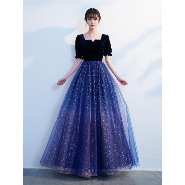 春夏リゾート パネルカラー ロングドレス パーティードレス ロング ロングドレス 結婚式 お呼ばれドレス