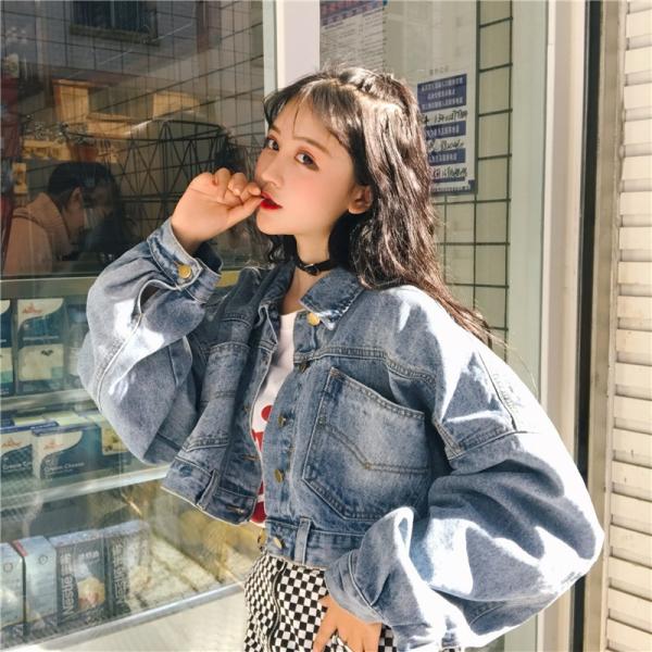 デニム ジャケット Gジャン 韓国 原宿系 アウター ショート丈 デニム ジャケット Gジャン 韓国 原宿系 アウター ショート丈