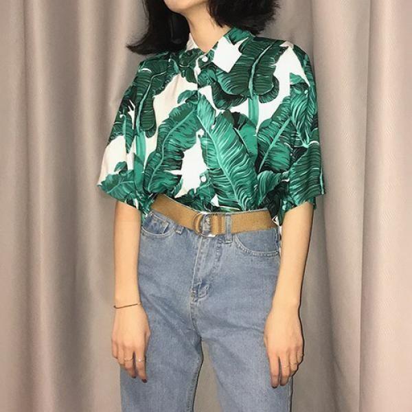 アロハシャツ レディース 半袖 開襟シャツ ボタニカル柄 大きいサイズ ゆったり リゾート 夏 羽織りもの 襟付きシャツ Ssc0081 Leap リープ 通販 Yahoo ショッピング