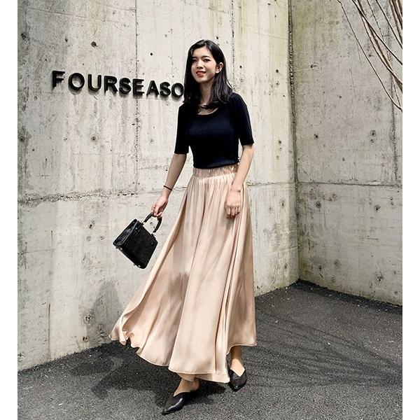 シフォン ガウチョパンツ スカンツ レディース ボトムス 春 夏