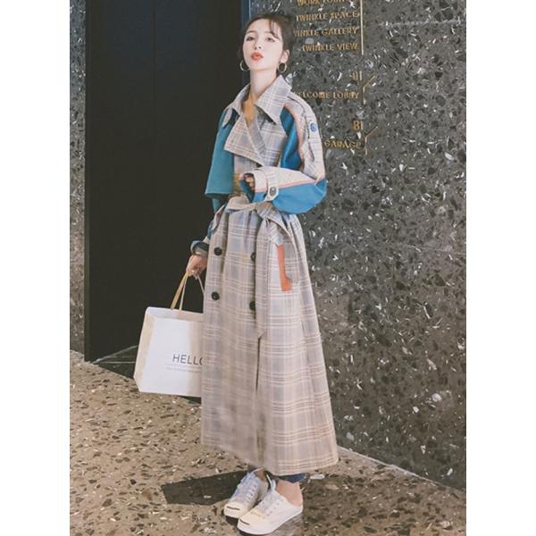 トレンチコート♡RECENTURE♡チェック柄　L チェックカラー トレンチコート FQ22W099【Fano Studios