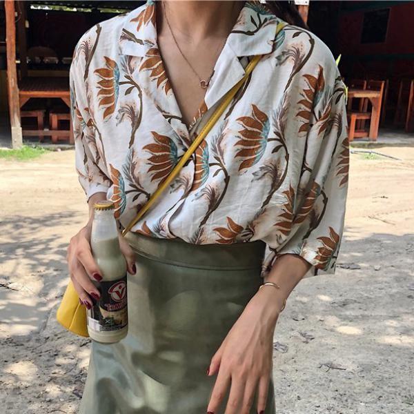 即納 アロハシャツ オープンカラー 開襟シャツ 花柄 半袖 レディース トップス シャツ ゆったり 体型カバー 個性的 襟付き 女子会 春夏 代 Ssl0047 Leap リープ 通販 Yahoo ショッピング