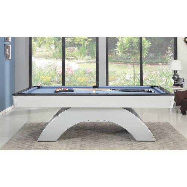 タイプ：ポケットイン（ボールが各ポケットの中に集まる）素材：ソリッドハードウッド　レザーポケット　1インチスレート仕上げ：ブラッシュニッケル【サイズ】※数値は多少異なります。7フィート外径 220 x 120 x 80cm / プレイエリア...