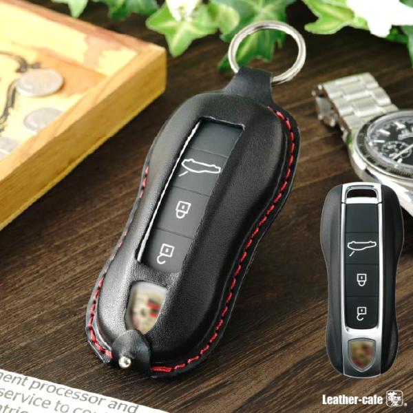 スマート キーケース ポルシェ パナメーラ カイエン 911（992型）スマートキー キーカバー 車 本革 レザー 日本製 メンズ おしゃれ 名入れ 窓付き