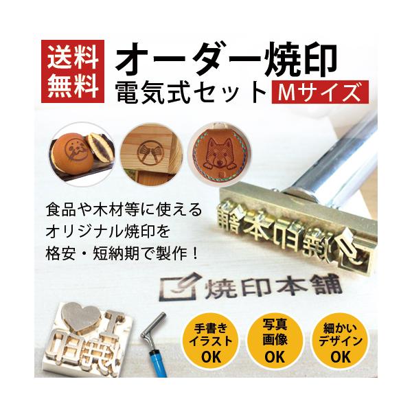 安い オーダー 焼印 電気式 Mサイズ 半田ごて オリジナル 食品 お菓子