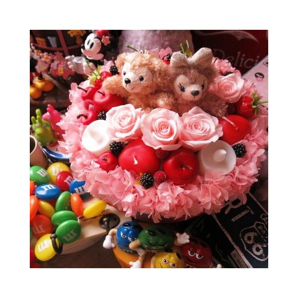 ダッフィーのぬいぐるみ付きプリザーブドフラワーアレンジメント 結婚祝い ダッフィー ぬいぐるみ 花 プリザーブドフラワー入り