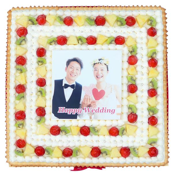 16号 特大 スイーツ 洋菓子 パーティー 50cm Expressの特大 サプライズ 写真ケーキ 二次会 送料無料 スクエア 大きいケーキ