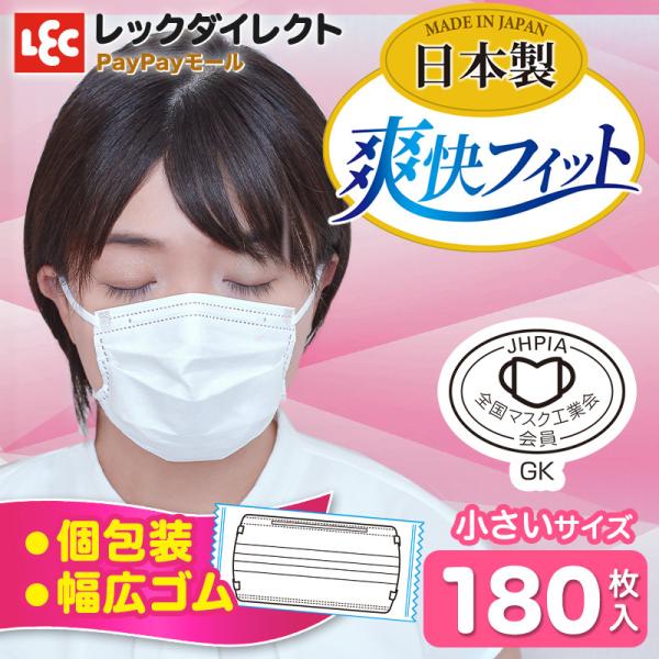 マスク 不織布 日本製 国産 爽快 フィット マスク 普通サイズ 90枚全国マスク工業会員マーク 個包装 3層構造 プリーツ 立体構造 レックダイレクト 通販 Paypayモール