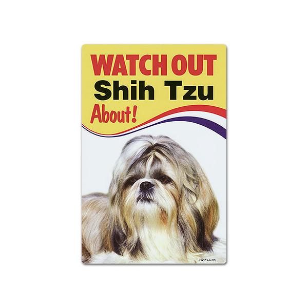 [DOG サインプレート（ＷＡTCH OUT!)]指名手配のポスターのように飾って泥棒を退散させちゃう、家庭のセキュリティーが問われるこの時代にピッタリのサインボードです！？なんてネ！バッキンガム宮殿の門にもコーギーのサインボードがが飾って...