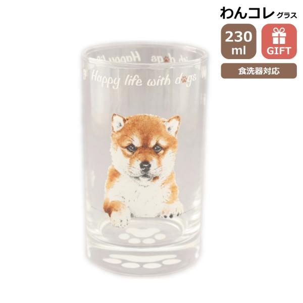 グラス タンブラー(柴犬)犬 ガラスのコップ 日本製 230cc わんコレ