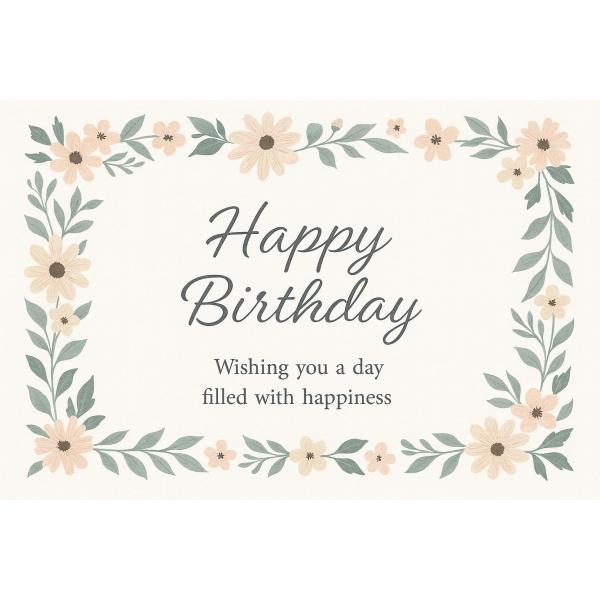 有料メッセージカード Happy Birthday 定型文入り