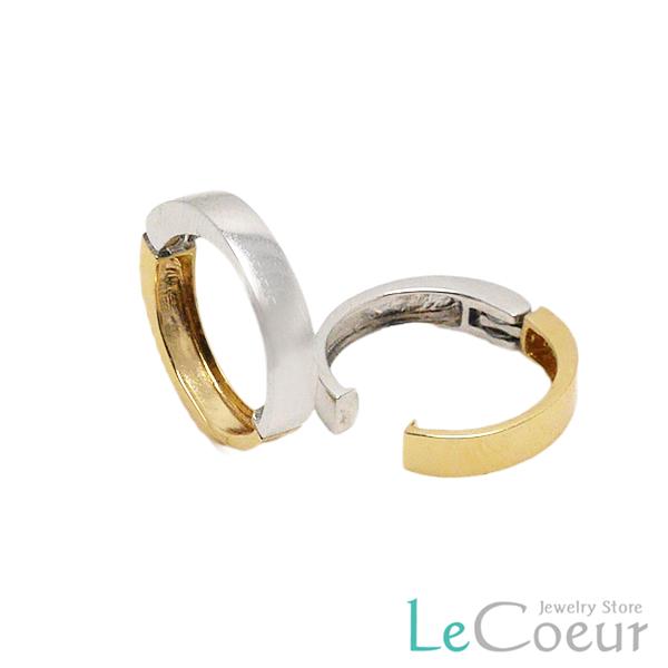 ピアリング K18/K14WG イヤリング リバーシブル スクエア : e245961  