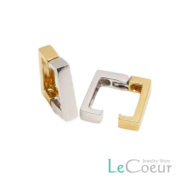 ピアリング K18/K14WG イヤリング リバーシブル スクエア : ル・クール  