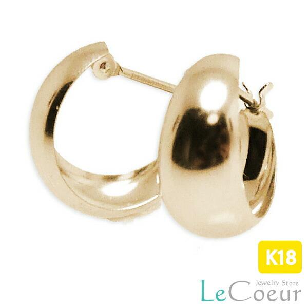 ムーンピアス 18金 月形ピアス 月 月甲 18k ゴールド 7mm×15mm 地金