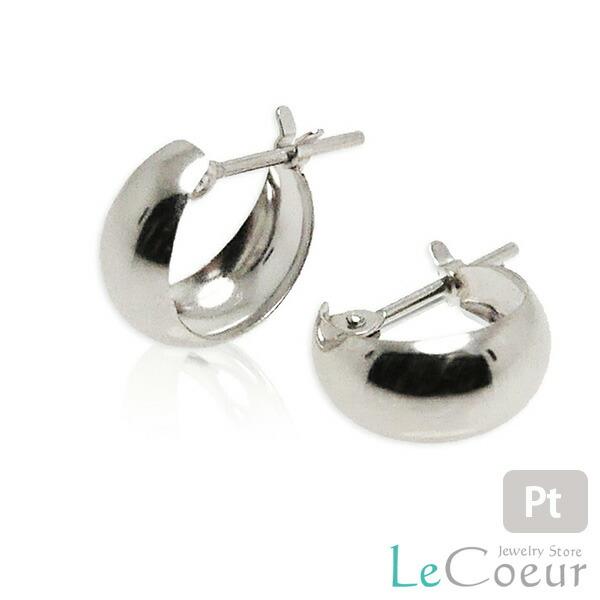 月型ピアス プラチナ 月形 5mm×10mm 月甲 地金ピアス 両耳 レディース
