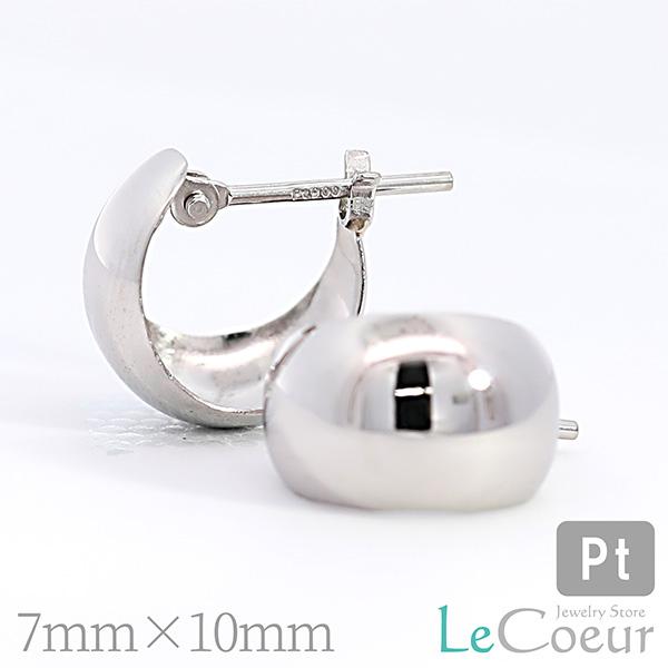 ピアス 月甲ピアス Pt900 7mm×10mm 地金 プラチナ メンズ レディース